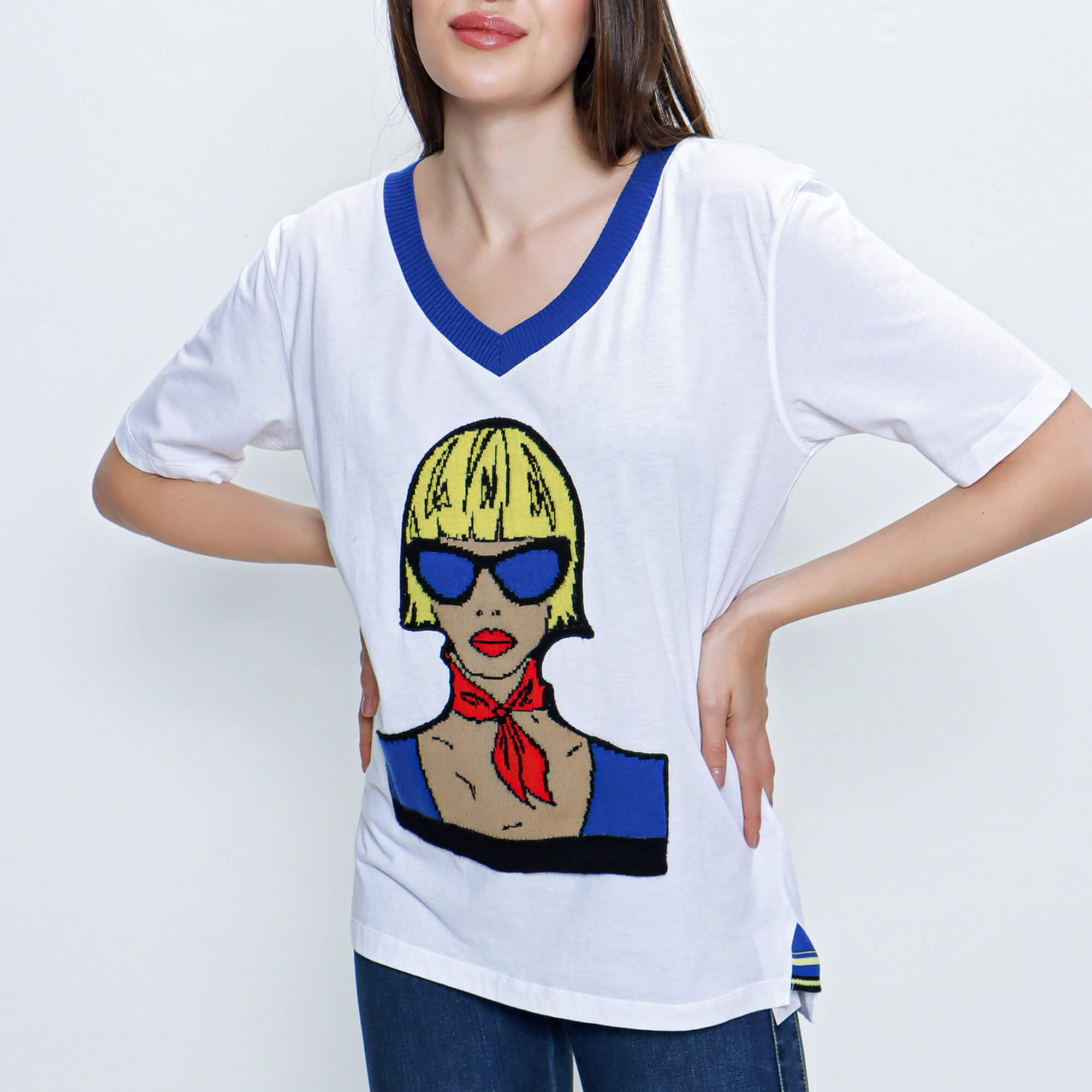 Ermanno Scervino - White Woman Embroidery T shirt 